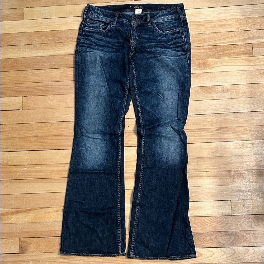 Silver Aiko Dark Blue Flare Jeans